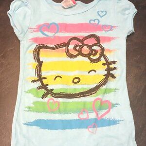 Hello Kitty Girls Blue Rainbow Shirt Size 4